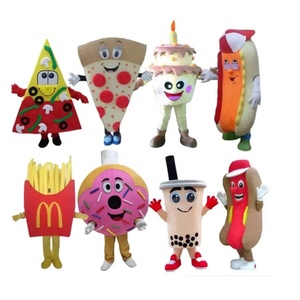 Donat kartun maskot kostum Hamburger Pizza Hot Dog kentang goreng dewasa Cosplay berjalan pesta Halloween alat peraga performa - Product Image 1