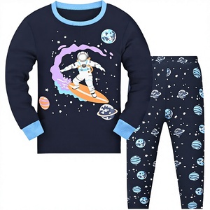 Pyjama d'automne en coton à manches longues pour garçons, imprimé astronaute de dessin animé, doux, lavable en machine, tailles 98-134 - Product Image 2