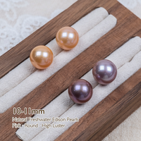 Perles d'eau douce rondes de 10-11 mm, couleur Edison, haute brillance, en vrac, pour la fabrication de bijoux, vente en gros