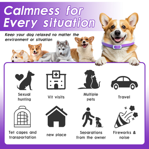 <span class=keywords><strong>Collar</strong></span> Calmante para Perros, 4 Piezas, Alivio de la Ansiedad, <span class=keywords><strong>Collar</strong></span> de Silicona de PVC para Reducir el Estrés de las Mascotas - Product Image 5