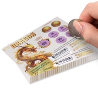 Mini billets de loterie gagnants personnalisés, cartes à gratter sérigraphiées en carton, conception gratuite, taille personnalisée, carte de loterie