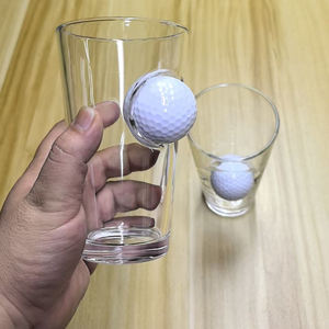 Verres à <span class=keywords><strong>whisky</strong></span> ou à bière <span class=keywords><strong>de</strong></span> 430 ml avec une vraie <span class=keywords><strong>balle</strong></span> <span class=keywords><strong>de</strong></span> <span class=keywords><strong>golf</strong></span> coincée à l'intérieur - Product Image 3
