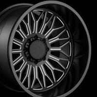 Nouvelle jante en alliage d'aluminium forgé 20 rayons, design Y fendu bicolore noir mat et argent usiné, 8 trous, pour la mise à niveau/la conversion de pick-up et voitures