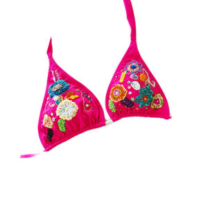 Женская сексуальная одежда, популярный женский комплект купальных костюмов, Трусики с высокой талией, вышитое бикини с блестками на заказ, женский бюстгальтер-бикини с бисером - Product Image 5