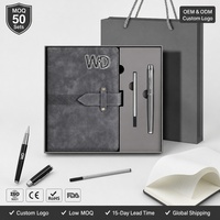 Ensemble de carnets personnalisés avec logo d'entreprise imprimé UV, clé USB 16 Go, stylo, boîte cadeau magnétique, ensemble de boîtes cadeaux en vrac pour le bureau