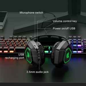 Audífonos para Juegos <span class=keywords><strong>ONIKUMA</strong></span> <span class=keywords><strong>K10</strong></span> con Cable e Inalámbricos de 2.4G, Luz Verde, Auriculares Gamer para PS4 PRO - Product Image 5