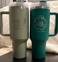 Tumbler Stainless Steel 40oz dengan Gagang dan Tutup Sedotan, Wadah Minuman Terisolasi Kapasitas Besar untuk Perjalanan, Kerja, dan Gym