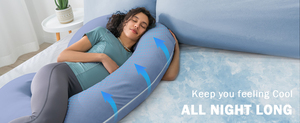 Almohada de Maternidad en Forma de C, Color Azul Brillante, de 58 Pulgadas, para Mujeres Embarazadas, con Funda Extraíble - Product Image 4