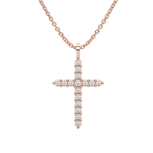 Collier pendentif classique en forme de croix de Jésus avec diamants, en argent sterling 925, lien luxueux, cadeau religieux pour fiançailles, mariage, mode quotidienne - Product Image 1
