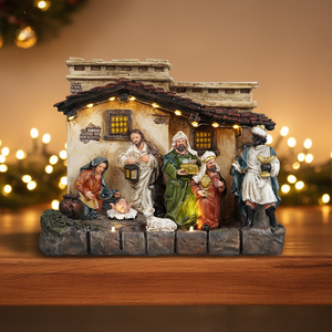 Figuras Coleccionables de Resina con Luz LED para Escena de Natividad Musical Religiosa de Temporada, Decoración Navideña XM46-2152 - Product Image 1