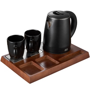 <span class=keywords><strong>Tray</strong></span> Vintage 5 Bintang Hotel selamat datang kayu pinus Set baki kayu 1.0 L lapisan ganda ketel listrik tahan karat & <span class=keywords><strong>2</strong></span> cangkir keramik - Product Image 5