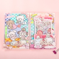 Cuaderno A7 de Hojas Sueltas de Acrílico con Diseño de Dibujos Animados Japoneses/Coreanos, Creativo y Original, con Temática de Acuario, Lindo y Divertido