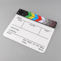 Clapboard pour Réalisateurs de Films, Clapboard en Acrylique Effaçable à Sec pour Studio Photo, Vidéo, Télévision, Clapboard de Film pour Scènes d'Action