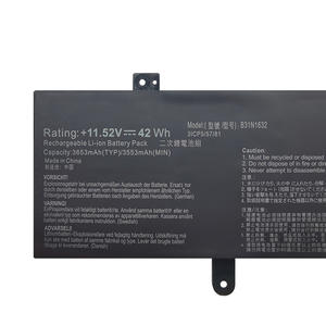 Batterie d'ordinateur portable de remplacement B31N1632 42Wh pour ASUS S4100U/UQ/UR Zenbook X405U, batterie rechargeable pour ordinateur portable 0B200-02540000 - Product Image 2