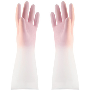 <b>Thin</b> Latex Dishwashing <b>Gloves</b> 30cm Waterproof Household Cleaning <b>Gloves</b> Gradient Color Durable - Product Image 5