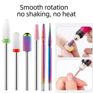30pcs Nail <b>Drill</b> <b>Bits</b> Ceramic Diamond Cuticle Efile Tungsten Carbide Milling Cutter for Manicure Remover Acrylic Gel Nail Tools - Product Image 3