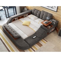 Nova Smart Multifunktionales Elektrisches Massagebett Verstellbares Stoff-Kingsize-Tatami-Sofa-Bett Mit Audio / Bücherregal