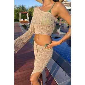 Conjunto de Bikini Katy de Una Pieza con Escote Redondo y Diseño Calado para Mujer, en Spandex, Algodón y Fibra de Bambú, Traje de Baño de Dos Piezas - Product Image 1