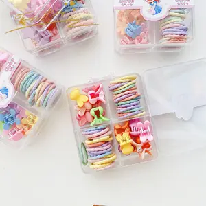 Tracy & Herry New Design Box Packed Clamp and Hair Bands Elastic Set for Kids Children Candy Braid Hair Ornament