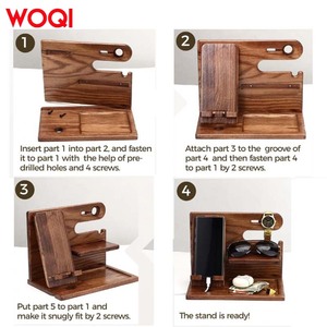 Woqi Đa Mục Đích Bằng Gỗ Điện Thoại Di Động Sạc Đứng Văn Phòng Máy Tính Để Bàn Xem Lối Vào Kính Gỗ Thủ Công Mỹ Nghệ - Product Image 5