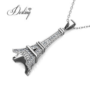 Colgante de torre de moda adornado con cristales de <span class=keywords><strong>Swarovski</strong></span>, <span class=keywords><strong>Gargantilla</strong></span> de Plata de Ley 925 Daisini, collar para mujer - Product Image 2