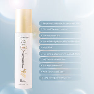 Masque capillaire sans rinçage à l'huile d'olive biologique végane personnalisé, traitement à la kératine, réparation à l'argan, nourrissant, lissant, masque en spray - Product Image 5