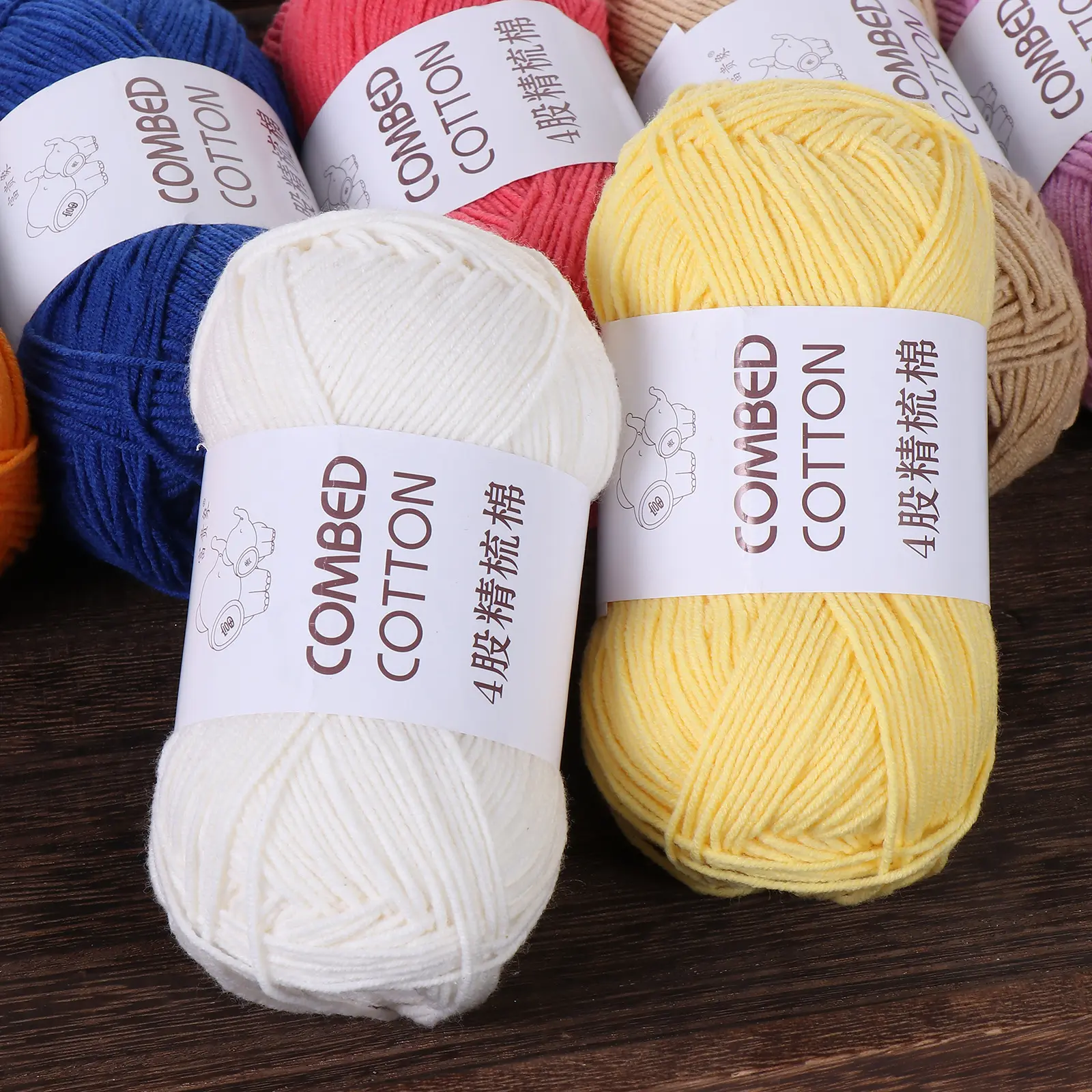 Fabricação têxtil 60 cores macio anti pilling 5ply crochet 100g leite algodão robusto acrílico misturas fios