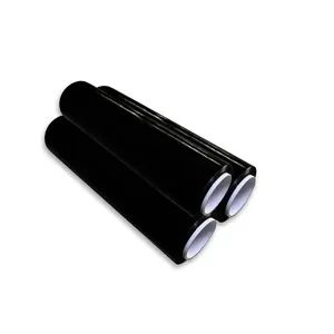 Film extensible PE noir 50cm, film d'emballage noir 20mic pour emballage de palette