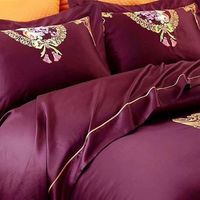 Belle Dubai queen size 300TC satin 60S * 60s 100% ensemble de draps en coton égyptien ensemble de literie
