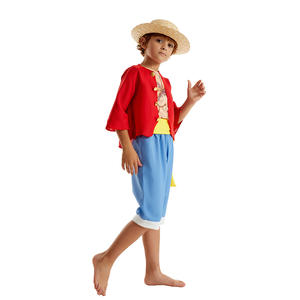 Set <span class=keywords><strong>de</strong></span> Cosplay <span class=keywords><strong>de</strong></span> <span class=keywords><strong>Luffy</strong></span> para Niños Disfraz con Chaleco y Pantalones para Halloween Comic Con Fiestas <span class=keywords><strong>de</strong></span> Anime - Product Image 4
