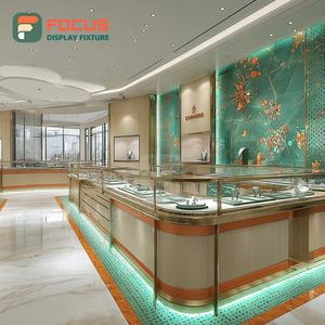 High Visibility Boutique Jewelry Display System Wood Frame Boutique Space Glass Showcase - Product Image 1