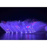 fontaine musicale de lac flottant à grande échelle spectacle d'eau de danse décoratif extérieur avec parc de système d'éclairage à LED bleu