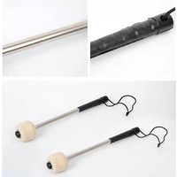 Maillet professionnel monobloc en acier inoxydable pour grosse caisse, tête en feutre de laine, pour performance de fanfare