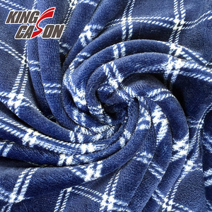 Kingcason 100% Polyester Sang Trọng Bán Buôn Trung Quốc Nhà Sản Xuất Dịch Vụ Tốt Mềm Kiểm Tra In Flannel Lông Cừu Vải Cho Chăn - Product Image 5