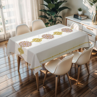 Nappe carrée en PVC vert clair RNPT, design imprimé, sans plis, avec rouleau de plastique pour table de cuisine