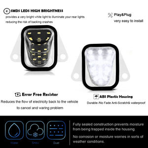 Pièces automobiles LED feux de plaque d'immatriculation de porte arrière voyant réflecteur d'avertissement pour Chevrolet Suburban 1500 2500 Tahoe GMC Yukon 2007-2014 - Product Image 6