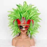 Masque en plumes véritable de style vénitien fait à la main, accessoire de costume de luxe pour événements et bals masqués, pour adultes unisexe