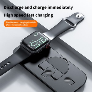Cargador Inalámbrico para Teléfono, Reloj Inteligente y Auriculares, Estación de <span class=keywords><strong>Carga</strong></span> Plegable y Portátil, Gran Venta, 3 en 1, <span class=keywords><strong>Carga</strong></span> Rápida de 15W para <span class=keywords><strong>iPhone</strong></span> - Product Image 2