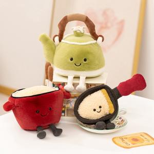 Jouet en peluche théière amusant et mignon, poupée créative <span class=keywords><strong>de</strong></span> cuisine, poupée <span class=keywords><strong>de</strong></span> jeu <span class=keywords><strong>de</strong></span> rôle, marmite à <span class=keywords><strong>fondue</strong></span> - Product Image 1