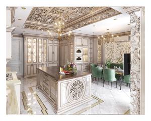 Kabinet dapur kayu padat kenari mewah Modern Amerika Set lengkap untuk dirakit dengan Pulau - Product Image 4