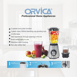 Licuadora de Frutas ORVICA para el Hogar, Procesador de Alimentos Multifuncional 2 en 1 de Vidrio, Licuadora/Máquina para Hacer Smoothies - Product Image 5