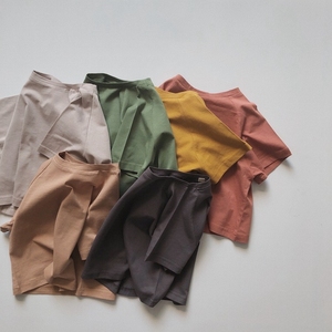 T-shirts unis pour enfants, garçons, filles, bébés, tout-petits, vêtements en coton de couleur unie, t-shirt oversize pour garçon - Product Image 3