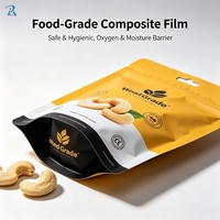 Pochette autoportante à fermeture éclair personnalisée pour l'emballage des noix de cajou et des noix mélangées, sac alimentaire refermable, résistant à l'humidité, vente en gros