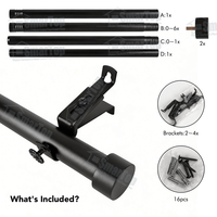 Tringle à Rideaux Extensible en Fer Noir Moderne de 48 à 84 Pouces (1 Pouce) avec Embout Décoratif pour Fenêtre - Nouveauté Tendance