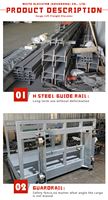 Ascenseur de marchandises hydraulique sur mesure, monte-charge vertical d'usine avec verrou de sécurité anti-chute et contrôle de nivellement des étages