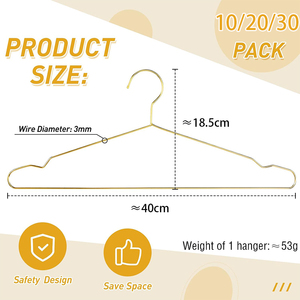 Perchas de Alambre Metálico Dorado para Ropa, 10-30 Piezas, Resistentes, Ultrafinas, Ahorran Espacio, Diseño Flexible, para Camisas y Vestidos, de Acero Inoxidable - Product Image 6