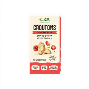 ForAlle CRO03 Snack Salé Traditionnel Croustillant aux Croutons de Farine de Blé avec Tomate et Origan 100g Durée de Conservation de 9 Mois - Product Image 1