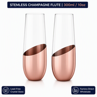 Verres à champagne sans pied bicolores inclinés avec logo personnalisé, couleur et matériau au choix, 10 oz pour restaurant