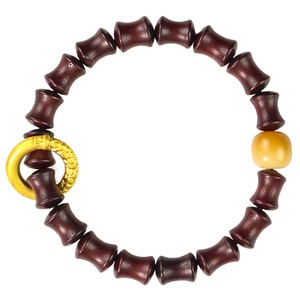 Blood Sandalwood Bamboo Joint Bracelet 8x10mm <b>Dragon</b> Running <b>Ring</b> Jewelry For Men And Women Everyday Wear - Product Image 5