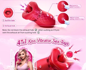 2024 Drops hipping Neues <span class=keywords><strong>Sex</strong></span>-Produkt gerät Red Lip Rose Vibrator Saugen Zunge Lecken Vibrator Big Mouth Vibrator - Product Image 1